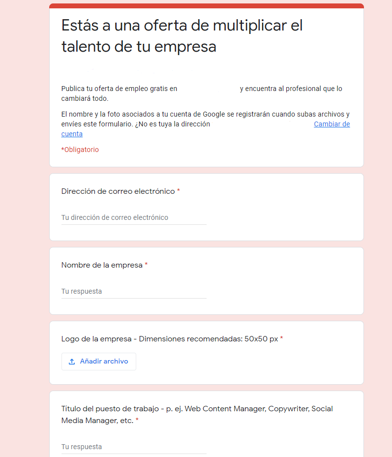Formulario de Trabajos MisMarketers